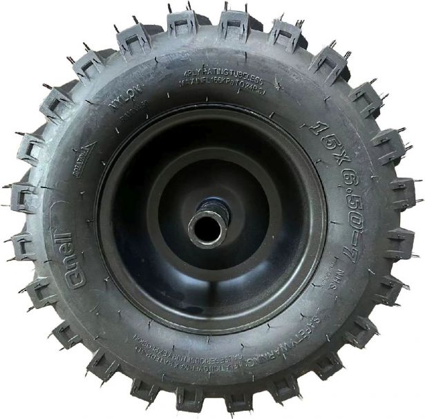 Rim and Tire Set - 15 x 6.5 - 7, Directional, Locking Pin Style, Snowblower, Garden Machine, Universal Wheel Assembly, Left Side - 40L1352-L - PBC4239EF1