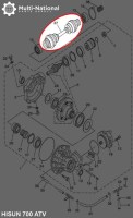Axle Shaft - Front, ATV, Hisun, 500-700cc - 70A4450 - PBC641F1