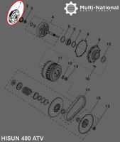 Clutch - Clutch Shoe, 24 Spline, Yamaha, Hisun, 400cc, ATV/UTV - 30A3140 - PBC1346F1