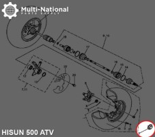 Dust Covers - Wheel Caps, ATV, Hisun, 400-800cc (1pc) - 70A4940 - PBC3450F1