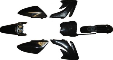 Plastic Set - 70cc, Dirt Bike, Black, Honda, CRF 70 Profile (7pcs) - 70D7150BK - PBC561F1